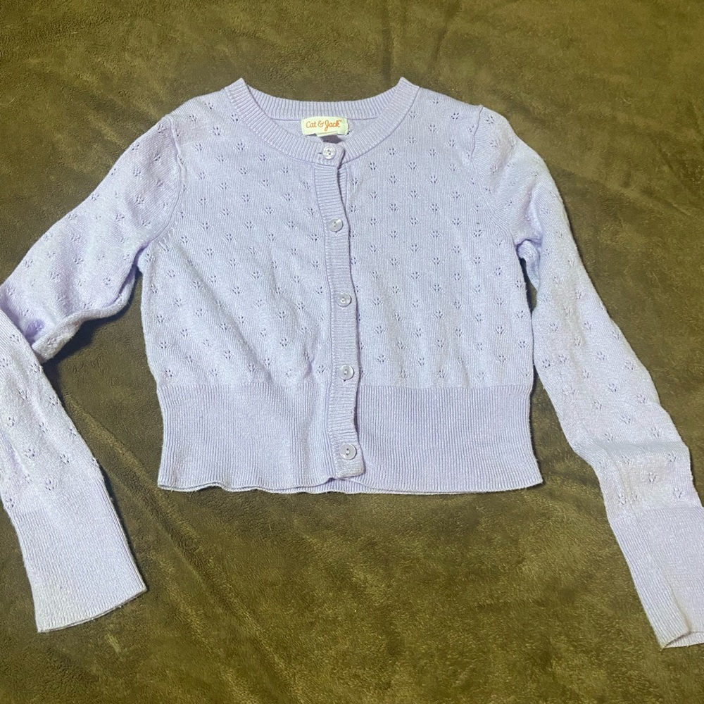 Lilac Cardigan Sweater cat & Jack size 4